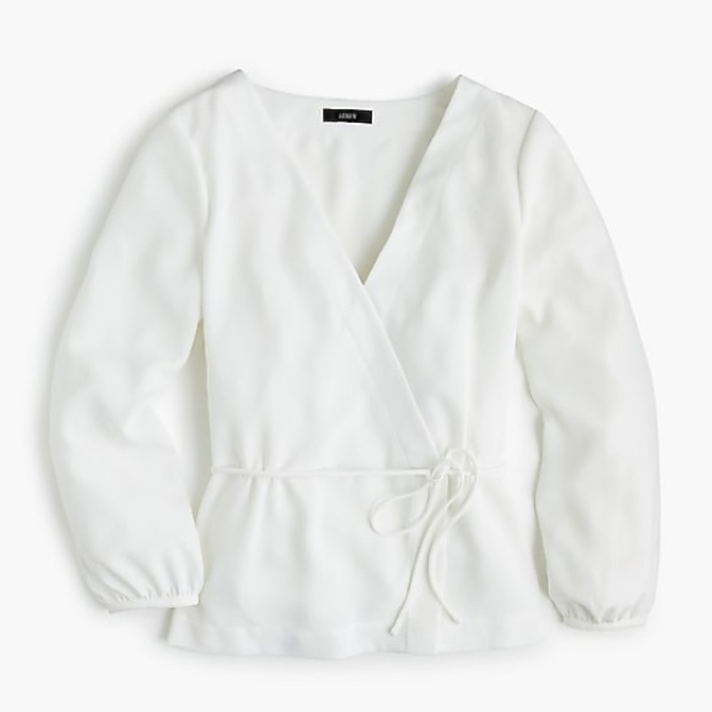 Petite Drapey crepe faux-wrap top